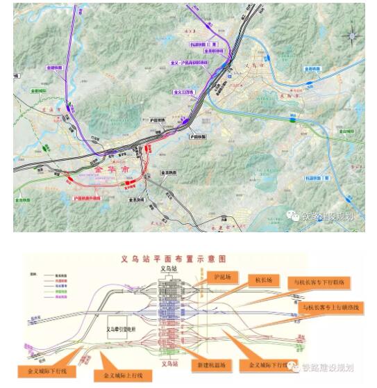 金华铁路枢纽总布置示意图▼义乌市铁路指挥部相关负责人表示,2022年